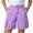 Purple, variant on CQONEPT Boys and Girls Elastic Waist Cargo Shorts Lightweight Casual Shorts Stretch School Uniform with Multi Pockets Summer Clothes Khaki 5 Years