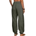 thumbnail image 5 of Cagogo Women's Harem Pants Elastic Waist Flowy Solid Boho Lounge Long Pants Party Travel Casual, Dark Gray 2XL, 5 of 5