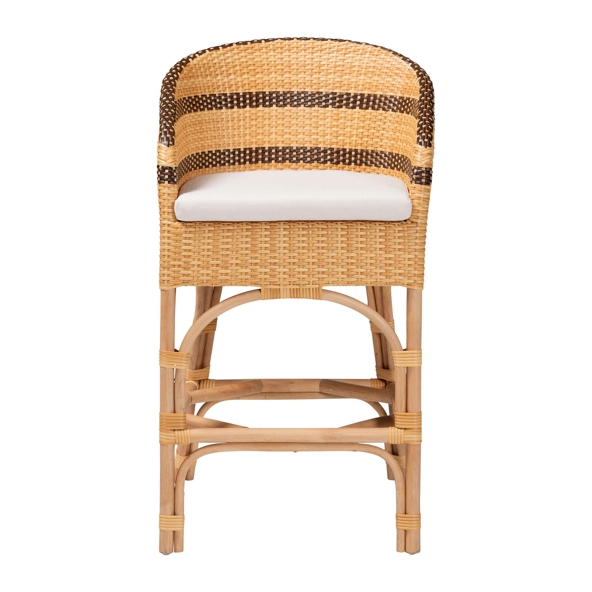 bali & pari Elma Boho Counter Stool, Natural Brown