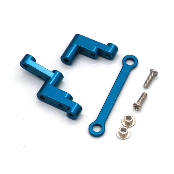 Bewildely RCGOFOLLOW-Servo protector de dirección de alta precisión, aleación de aluminio, completo para 1/16 MJX H16 16207 16208 16209 16210 Kits de construcción modelo Azul