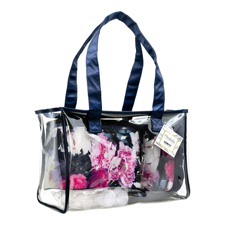 24 Wholesale Clear Tote Bag In Pink - at 