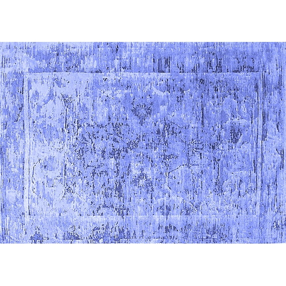 Ahgly Company Indoor Rectangle Oriental Blue Industrial Area Rugs, 2' x 4'