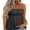 Dark Gray, variant on Women Fashion Tube Tops Solid Color Buttons Strapless Boat-Neck Wrap Chest Tank Tops Summer Bandeau Tops