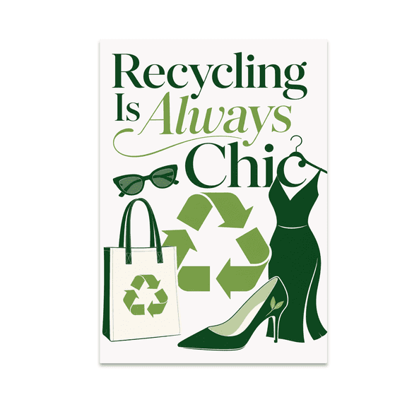 Chic Recycling Wall Art - Eco-Conscious Decor Enthusiast - 13x19 Poster Print