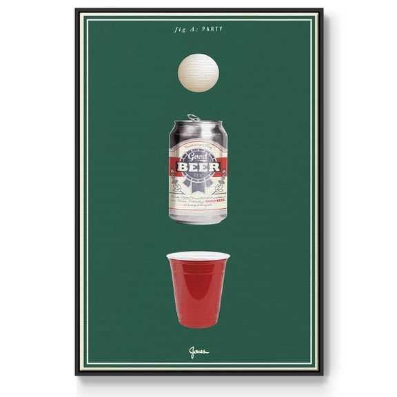 Fig. A: Party Framed Premium Gallery Wrapped Canvas - Ready to Hang