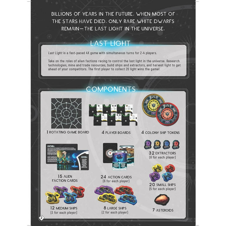 Last Light Board Game - Explore Space, Fight Your Friends, Control an Alien Race, Ages 14+, 2-4 Players, 60 Min Last Light Board Game - Explore Space, Fight Your Friends, Control an Alien Race, Ages 14+, 2-4 Players, 60 Min