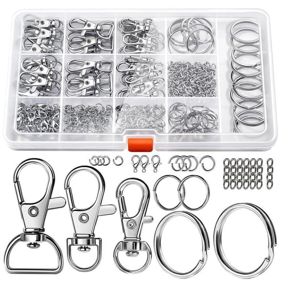 265Pcs Metal Lobster Claw Clasp with Key Ring for Crafts, Lanyard Clips Snap Hook, Swivel Clasps Clip