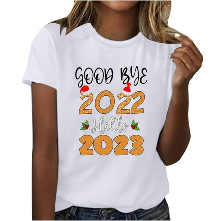 

Crop Tops for Women Tunic Tops Adult Fashion Short Sleeve Round Neck Printing Casual Blouse T-Shirt Tops Shirt Womens Workout Tops Black Shirts for Women New Arrival White 2XL