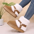 thumbnail image 5 of Womens Winter Snow Boots Thick Soled Extra Thick Warm Anti-Slip Fashion Fuzzy Shoes Brown 6, 5 of 6