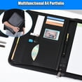 thumbnail image 1 of Multifunctional Professional Business Portfolio Padfolio Folder Document Case Organizer A4 PU Leather Zippered Closure with Business Card Holder Memo Note Pad, 1 of 7