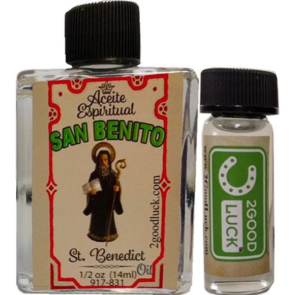 St. Benedict Spiritual Oil with 1 Dram Perfume Set for Magic and Rituals. San Benito Aceite Espiritual para Rituales Y Magia.