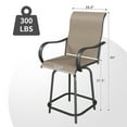 thumbnail image 4 of MRUAKA Patio Swivel Bar Stools Chair of 2, All Weather High Back and Armrest Patio Stools & Bar Chairs for Backyard, Lawn Garden, Balcony , Brown, 4 of 7