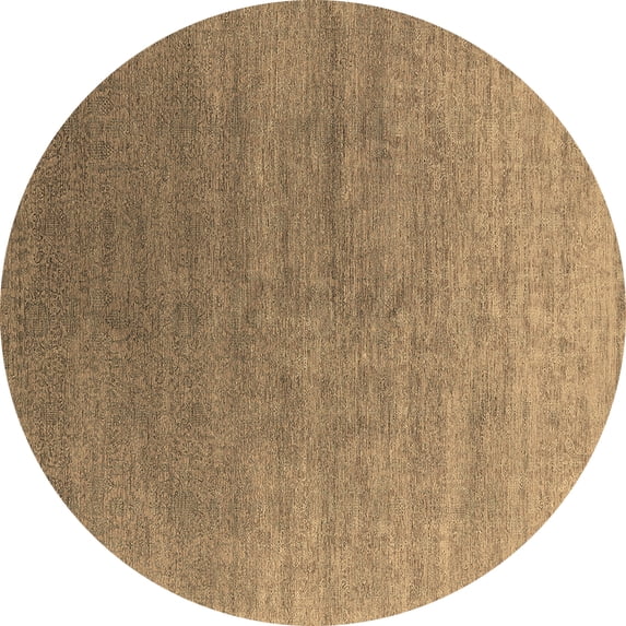 Ahgly Company Indoor Round Oriental Brown Industrial Area Rugs, 7' Round