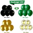thumbnail image 2 of Black Gold Green Balloons for Graduation Party Decorations 60PCS 12INCH Dark Green Metallic Chrome Gold Confetti Balloon Green Gold Black Helium Latex Balloons Jungle Tropical Wild Theme Birthday, 2 of 6