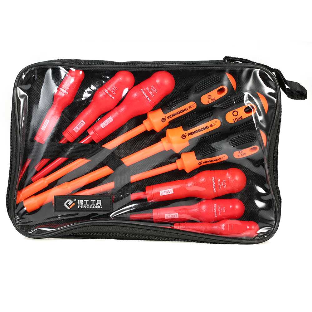 9PCS 1000V Insulated Electrical Screwdriver Set Electrician Slotted