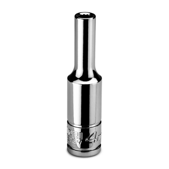 Capri Tools 4 mm Deep Socket, 1/4 in. Drive, 12-point, Metric