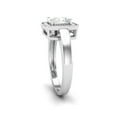 thumbnail image 3 of AVDAN 1.10 Ct Cushion Cut Moissanite Halo Women Engagement Ring 925 Sterling Silver, 3 of 6