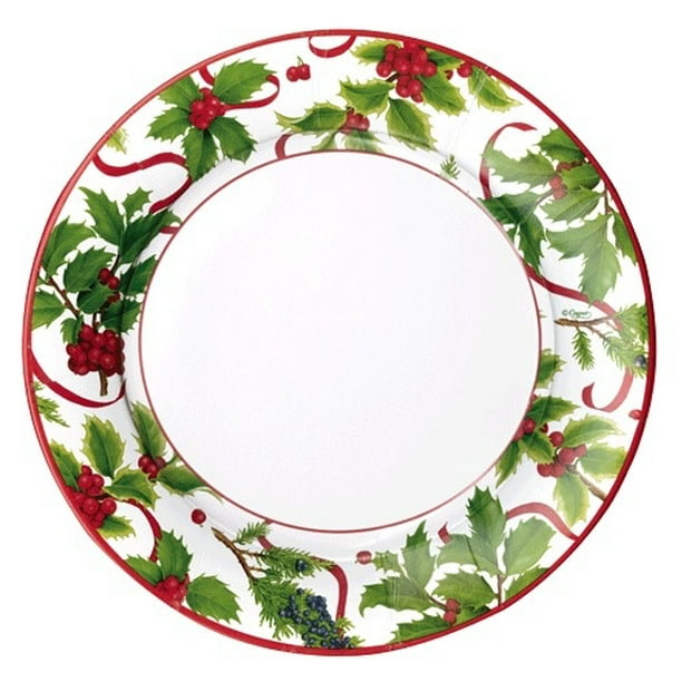 Christmas Paper SaladDessert Plates Rd 8pk Xmas Trimmings