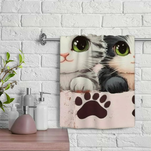 ZFLMY Cute Cat Funny Kitchen Towels, Modern Decorative Tea Towels, Soft and Absorbent, 29.5x13.8 inches 29.5x13.8in