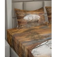 thumbnail image 5 of Ambesonne Sailboat Fitted & Top Sheet Set with Shams, Full Moon Nautical on Moon, Orange and Grey, 5 of 7