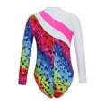 thumbnail image 2 of iiniim Kids Girls Sport Dance Leotard Long Sleeve Cartoon Print One Piece Dancewear Size 4-14 A Starry Rainbow 6, 2 of 7