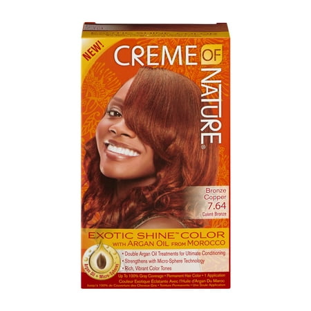 Creme of Nature Exotique Shine-couleur avec l'huile d'Argan 7,64 Bronze Cuivre, 1.0 KIT