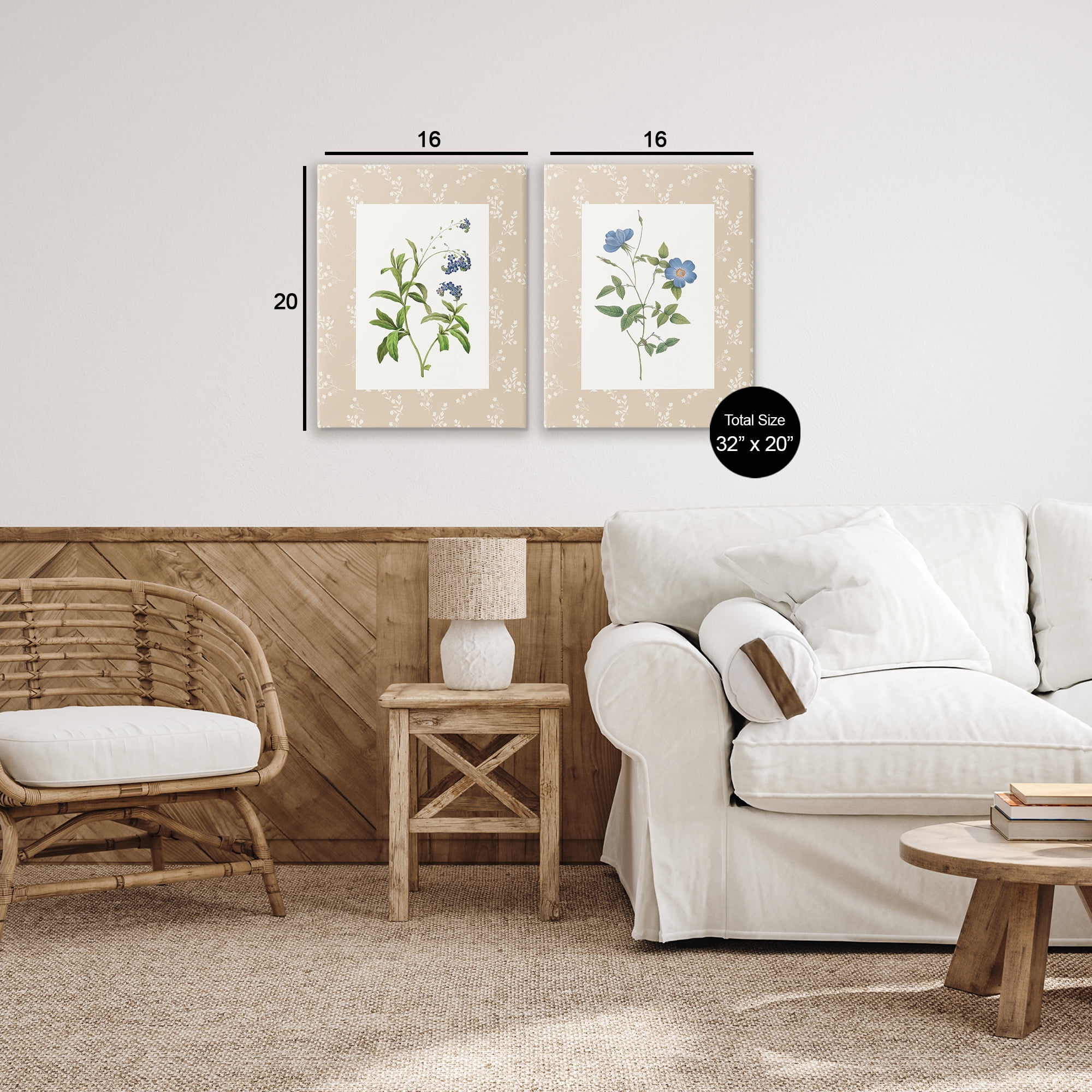 Stupell Industries Herbs on Beige Botanicals 2 Piece Canvas Wall Art Set, design by Val Rhodes
