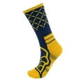 thumbnail image 1 of Brybelly SSOC-006M Basketball Compression Socks, Navy & Yellow - Medium, 1 of 6