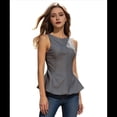 thumbnail image 2 of Camiseta Sin Mangas con Lazo en la Espalda y Falda A la Cintura para Mujer Gris M, 2 of 9