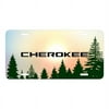 Jeep Cherokee Green Forrest Sillhouette Graphic Special Aluminum Metal License Plate