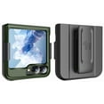 thumbnail image 6 of Rizz Case and Belt Clip Combo for Samsung Galaxy Z Flip 6 Phone, Nakedcellphone Rugged Hybrid Cover [with Hidden Hinge Panel Protection] and Rotating Holster Holder for Z Flip6  - Olive Green, 6 of 10