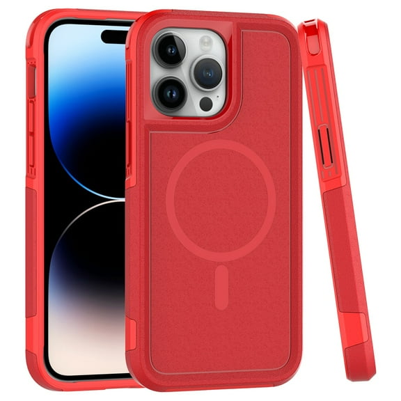 TUFF Hybrid Armor Case with MagSafe for iPhone 15 Pro Max - Red