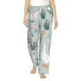 thumbnail image 2 of Goofa Goose and Doodle Flowers Printed Soft Pajama Pants for Women, Wide Leg Comfy Casual Lounge Yoga Pants-Small, 2 of 9