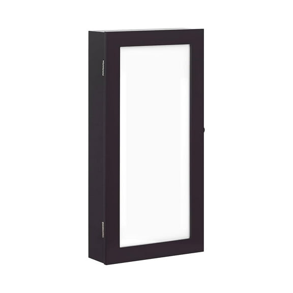 Storage Cabinet, Jewelry Armoire with Photo Frame, Small Storage Jewelry Cabinet Organizer for Living Room, Bedroom, Home, Wall Mount, Black