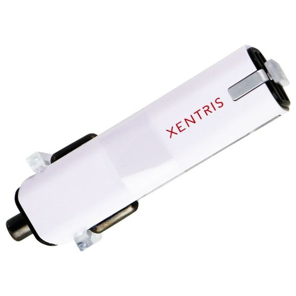 Xentris (4.8A) Chargeur/adaptateur Double pour Véhicule USB - Carbone Blanc/noir