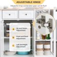 thumbnail image 6 of Homrest Kitchen Island on Wheels, Kitchen Cart with Cabinet & 3 Layer Shelves, Wood Countertop Mobile Storage Islands Wine Glass Holder, White, 6 of 10