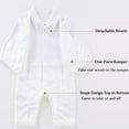 thumbnail image 4 of Hresadio Baby Boy Baptism Outfit Infant White Long Sleeve Romper Christening Clothes & Bowtie, Sizes 0-18 Months, 4 of 9