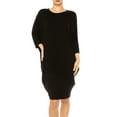 thumbnail image 6 of Women's Casual Loose Fit Long Sleeves Dolman Style Solid Midi Dress, 6 of 7
