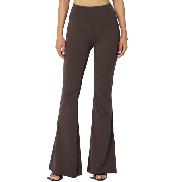 Pantalon de Yoga Évasé Taille Haute Confortable en Coton Extensible pour Femmes