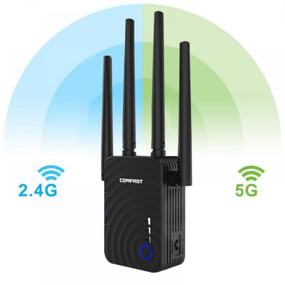 2500FT Repeater 2.4 & 5GHz Dual Band WPS Wireless Signal Strong Penetrability Enjoy Gaming WiFi Range Extender 1200Mbps WiFi Booster AC1200 for The Hourse Wide Range of Signals 