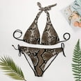 thumbnail image 4 of SKQIT Women's Snakeskin Print Swimsuit Halter Triangle Bikini Tie Side 2 Piece Bathing Suits, 4 of 7