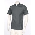 thumbnail image 4 of renvena Veste de Chef à Manches Courtes Unisexe pour Homme Col Montant Chemises de Chef Manteau Boutons-Pression Uniforme Gris Foncé TG, 4 of 7
