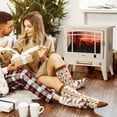 thumbnail image 3 of TURBRO Suburbs 25" WiFi Electric Fireplace Infrared Heater with Crackling Sound, Freestanding Fireplace Stove with Adjustable Flame Effects, Overheating Protection, Timer, Remote Control 1400W, Ivory, 3 of 7