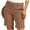 Brown, variant on biudgviw Bermuda Shorts for Women Dressy Cuffed Hem Knee Length Shorts High Waisted Business Work Summer Shorts with Pockets