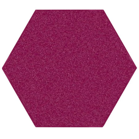 Saturn Collection Solid Color Cranberry 9' Hexagon - Area