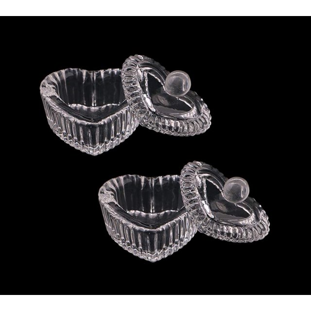 Uuyyeo 2 Piezas Claro Nail Art Acrílico Líquido Polvo Dappen Plato Tazón Vidrio Tazas Cristalería Herramientas Con Tapa B