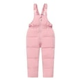 thumbnail image 5 of Odeerbi Toddler Boys Girls Ski Sui Waterproof Snowsuits Winter Down Jacket 2025 Fashion Solid Color Down Jackets Keep Thickening Warm Outdoor Coat Jumpsuit Set Pink 3-4 Years, 5 of 9