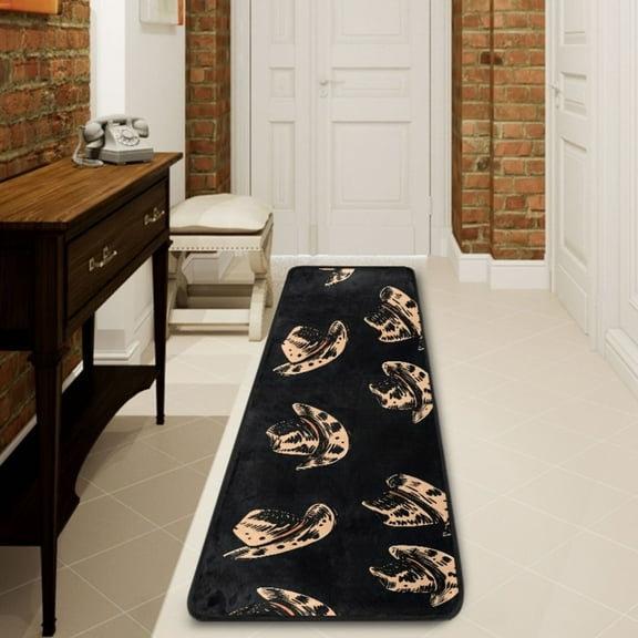 Ryvnso Art Hat Pattern Hallway Runner Rugs Floor Carpet Non Slip Entryway Mat 2' x 6'