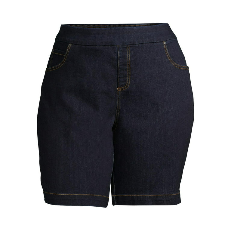 italiensk Selv tak binde Terra & Sky Women's Plus Size 5-Pocket Pull-On Denim Shorts - Walmart.com