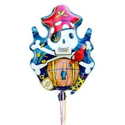 Windy City Novelties - Inflatable Pirate Mylar Pinata with Pull Strings - Reusable